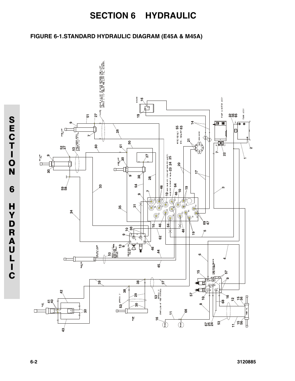 Standard hydraulic diagram (e45a & m45a) -2 | JLG E45A_AJ Parts Manual User Manual | Page 140 / 196