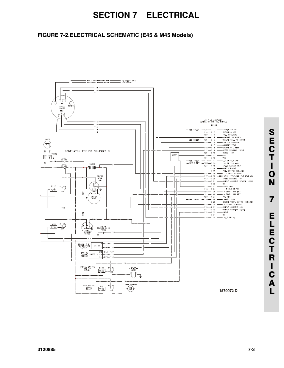Electrical schematic (e45 & m45 models) -3 | JLG E45A_AJ Parts Manual User Manual | Page 155 / 196