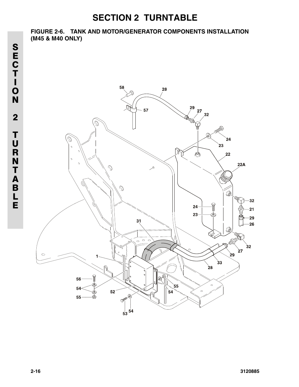 Tank and motor/generator components installation | JLG E45A_AJ Parts Manual User Manual | Page 58 / 196