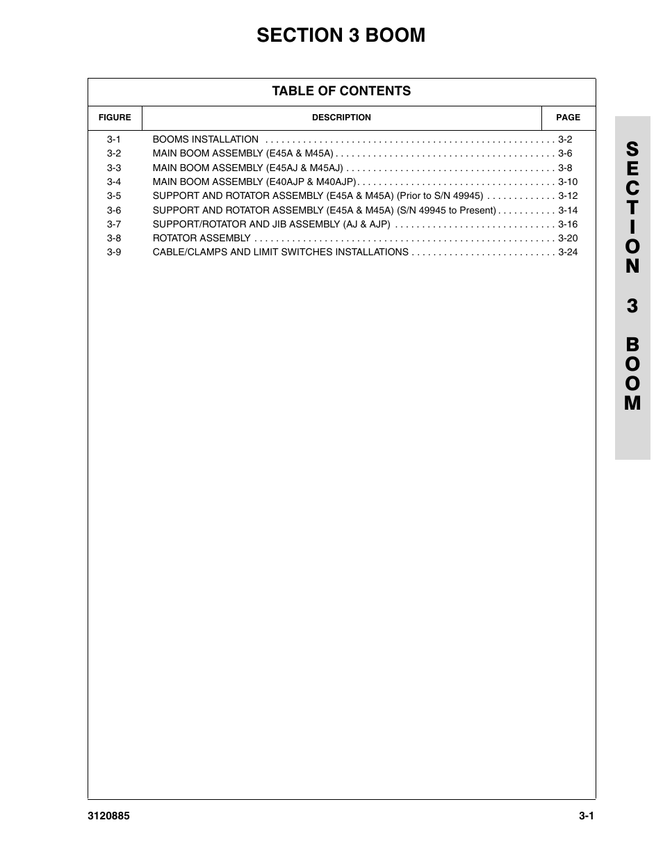 Section 3 boom, Section 3 - boom | JLG E45A_AJ Parts Manual User Manual | Page 67 / 196