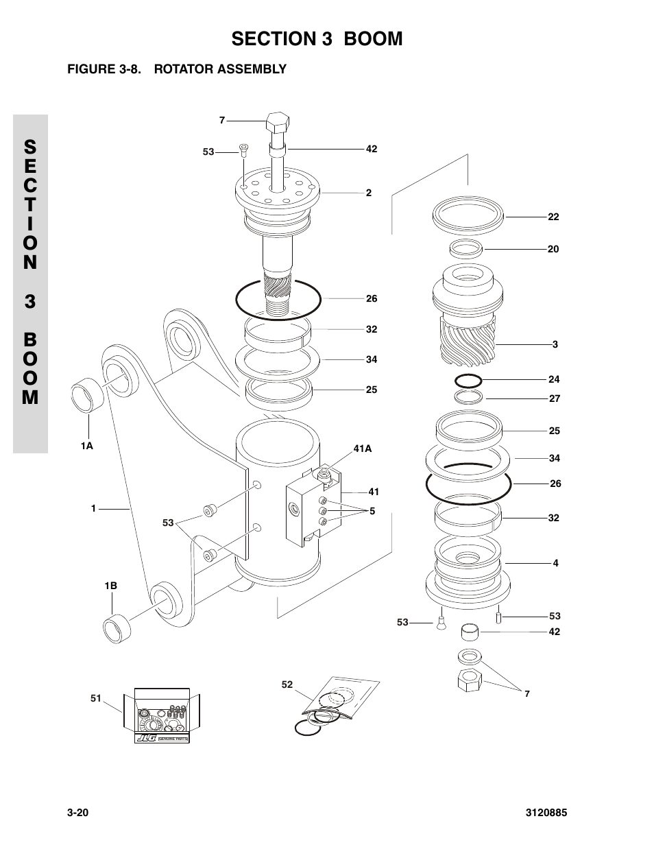 Figure 3-8. rotator assembly, Rotator assembly -20 | JLG E45A_AJ Parts Manual User Manual | Page 86 / 196