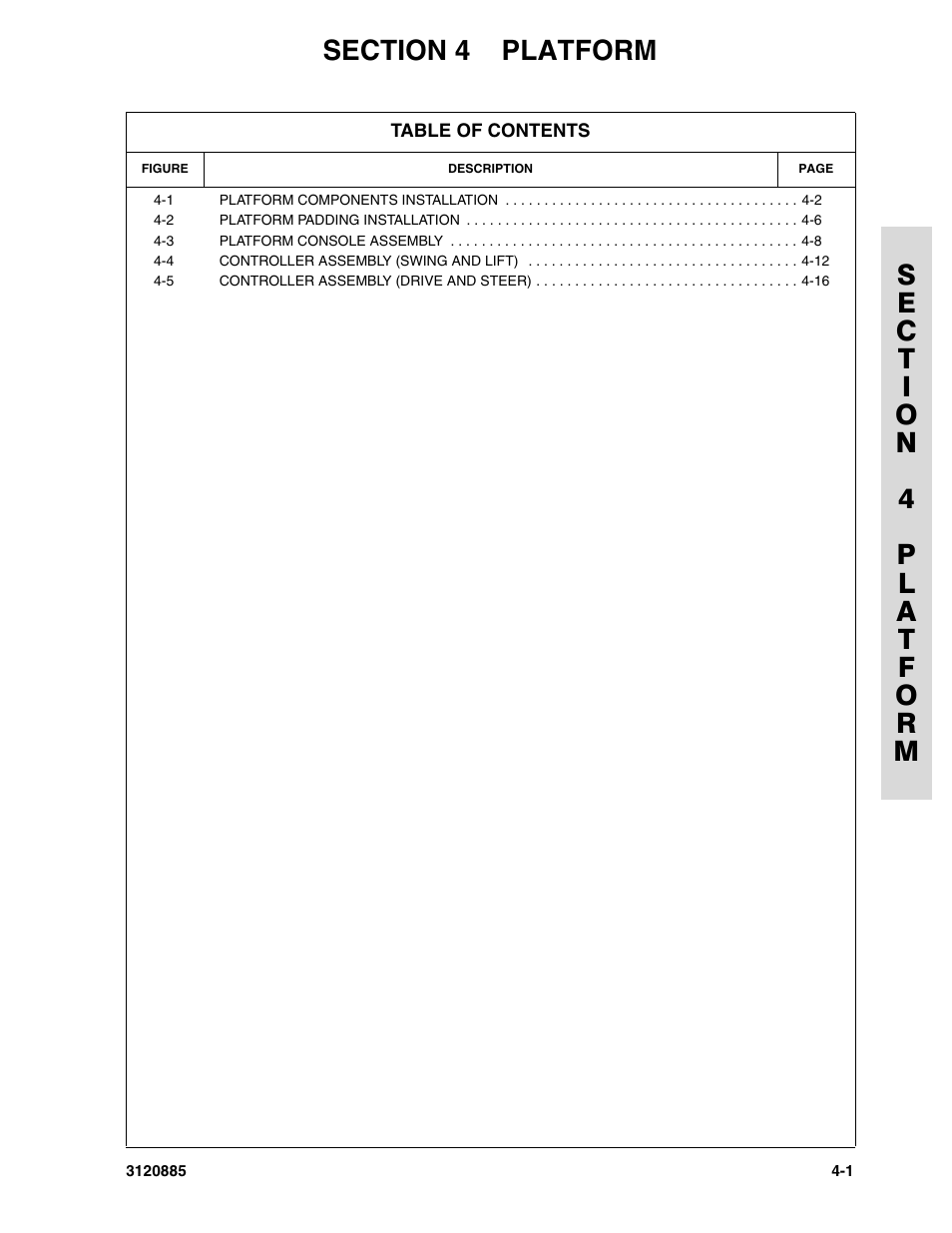 Section 4 platform, Section 4 - platform | JLG E45A_AJ Parts Manual User Manual | Page 93 / 196
