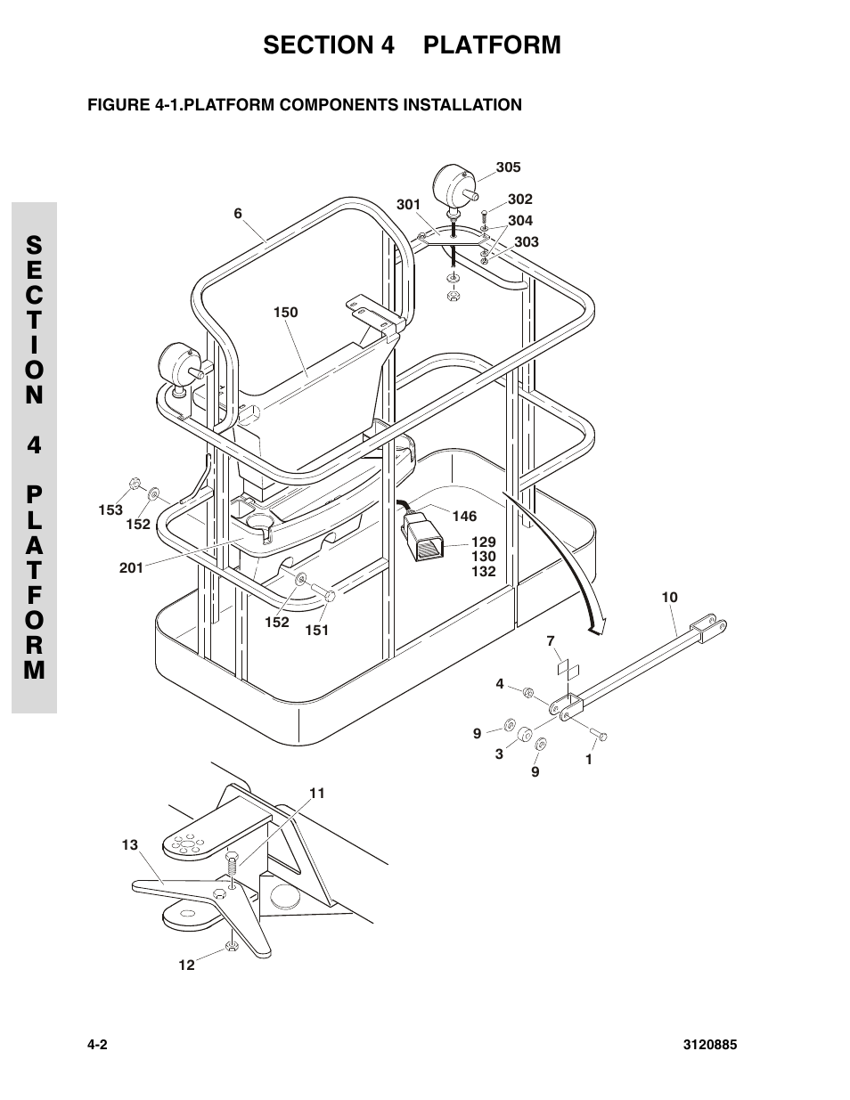 Figure 4-1. platform components installation, Platform components installation -2 | JLG E45A_AJ Parts Manual User Manual | Page 94 / 196