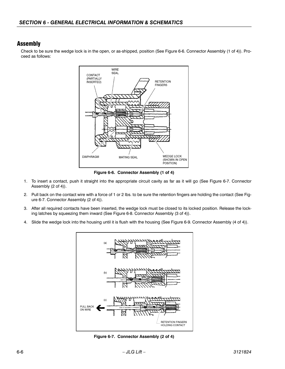 Assembly, Connector assembly (1 of 4) -6, Connector assembly (2 of 4) -6 | JLG M4069 Service Manual User Manual | Page 128 / 152