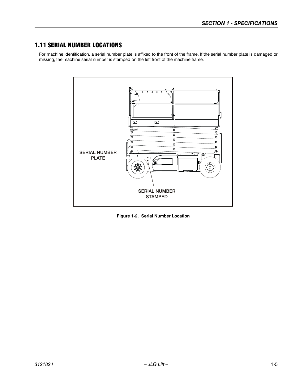 11 serial number locations, Serial number locations -5, Serial number location -5 | JLG M4069 Service Manual User Manual | Page 13 / 152