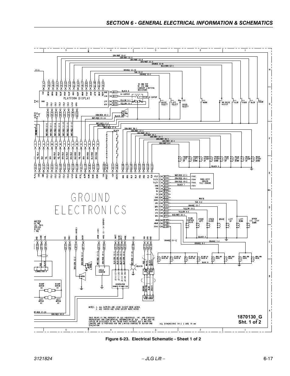 Electrical schematic - sheet 1 of 2 -17 | JLG M4069 Service Manual User Manual | Page 139 / 152