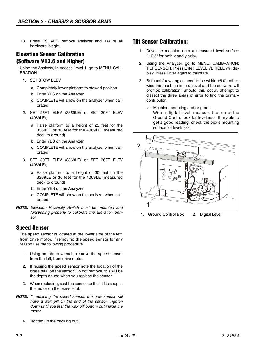 Speed sensor, Tilt sensor calibration | JLG M4069 Service Manual User Manual | Page 30 / 152