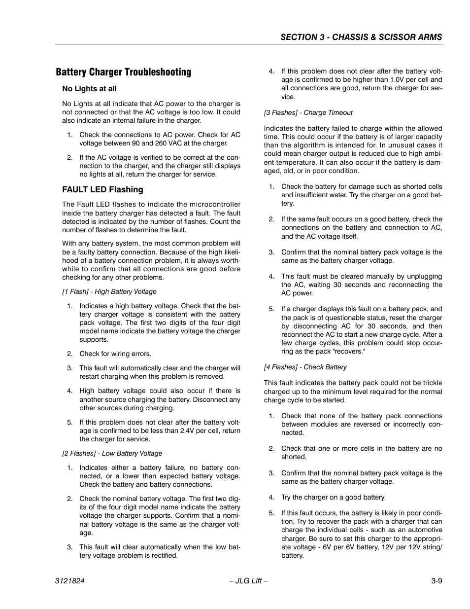 Battery charger troubleshooting | JLG M4069 Service Manual User Manual | Page 37 / 152