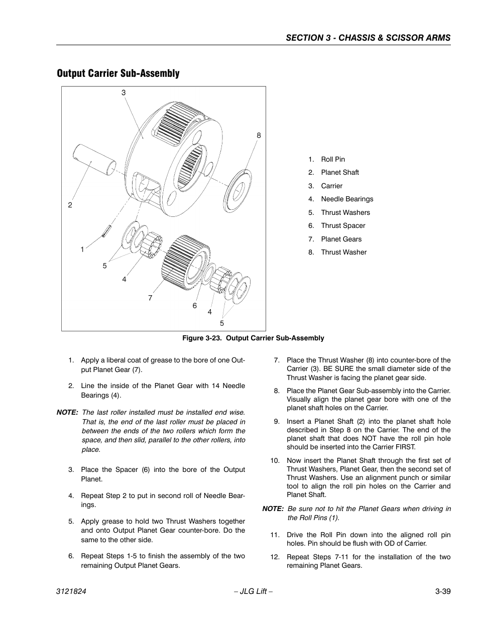 Output carrier sub-assembly, Output carrier sub-assembly -39 | JLG M4069 Service Manual User Manual | Page 67 / 152