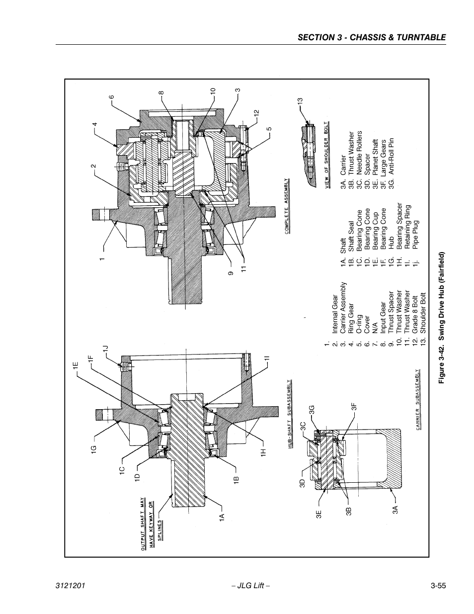 Swing drive hub (fairfield) -55 | JLG 600A_AJ Service Manual User Manual | Page 105 / 342