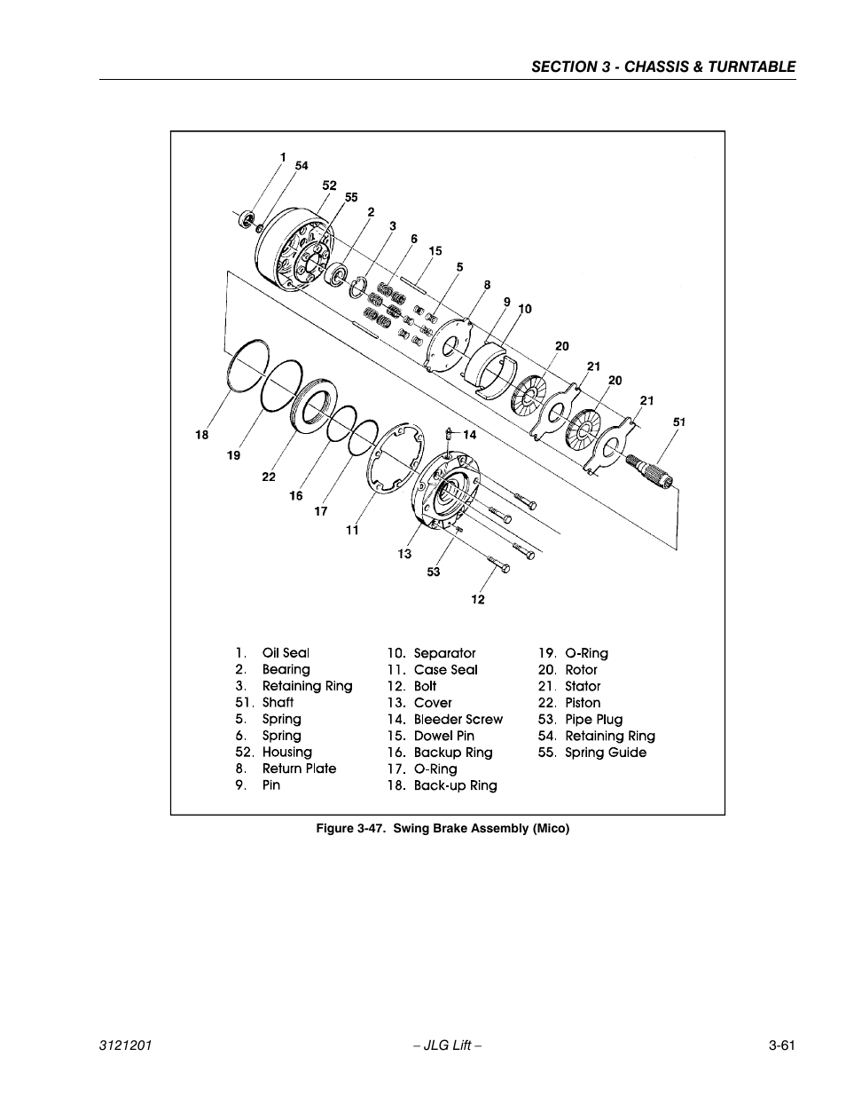 Swing brake assembly (mico) -61 | JLG 600A_AJ Service Manual User Manual | Page 111 / 342