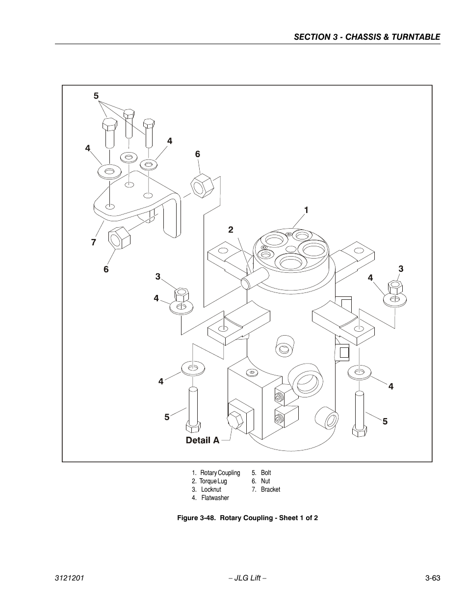 Rotary coupling - sheet 1 of 2 -63 | JLG 600A_AJ Service Manual User Manual | Page 113 / 342