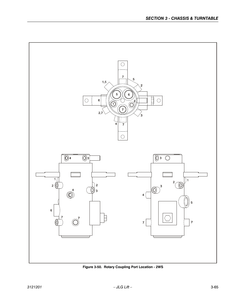 Rotary coupling port location - 2ws -65 | JLG 600A_AJ Service Manual User Manual | Page 115 / 342