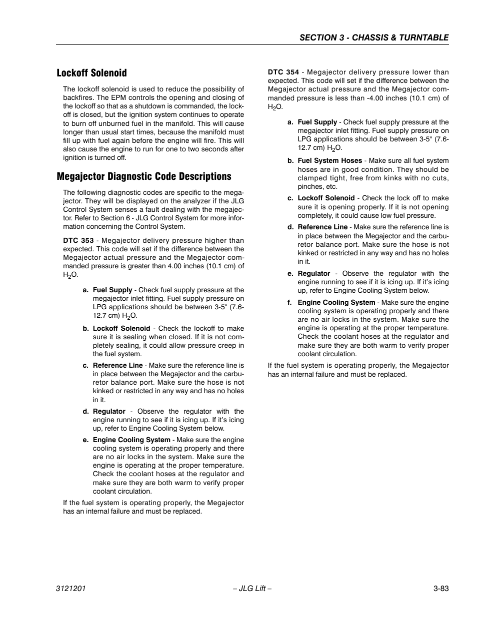 Lockoff solenoid, Megajector diagnostic code descriptions | JLG 600A_AJ Service Manual User Manual | Page 133 / 342