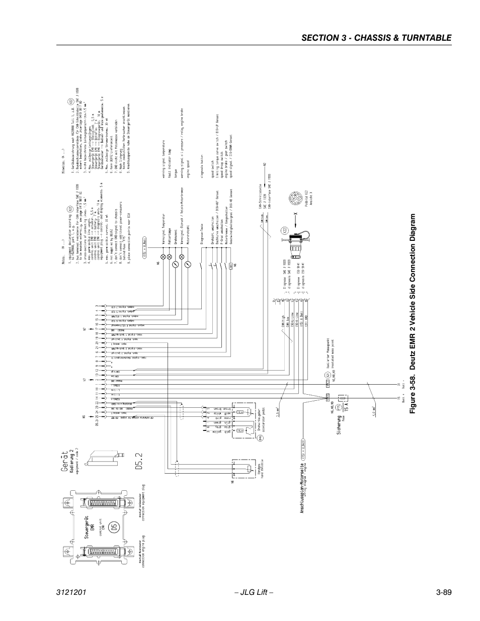 Deutz emr 2 vehicle side connection diagram -89 | JLG 600A_AJ Service Manual User Manual | Page 139 / 342