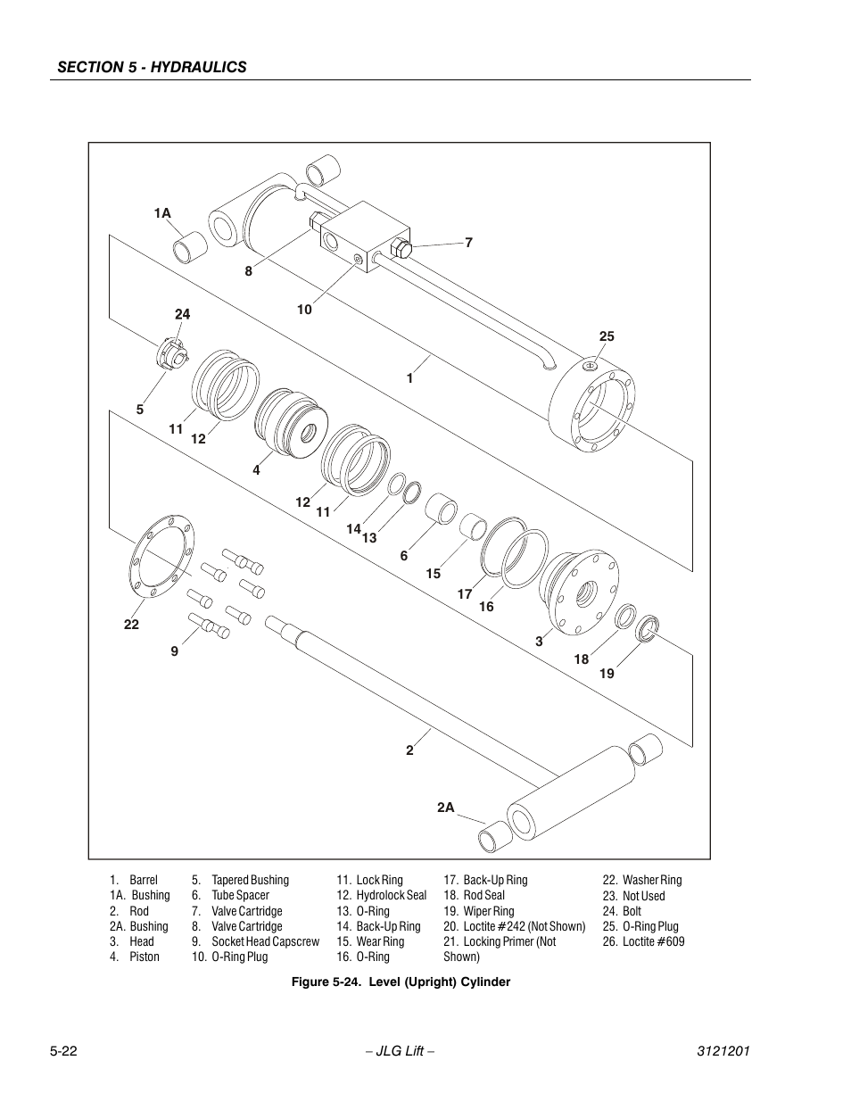Level (upright) cylinder -22 | JLG 600A_AJ Service Manual User Manual | Page 232 / 342
