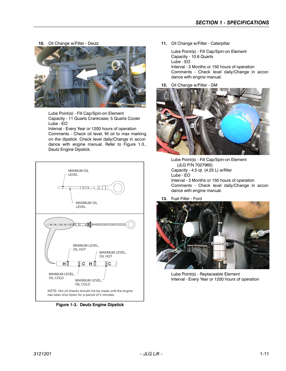 Deutz engine dipstick -11 | JLG 600A_AJ Service Manual User Manual | Page 27 / 342