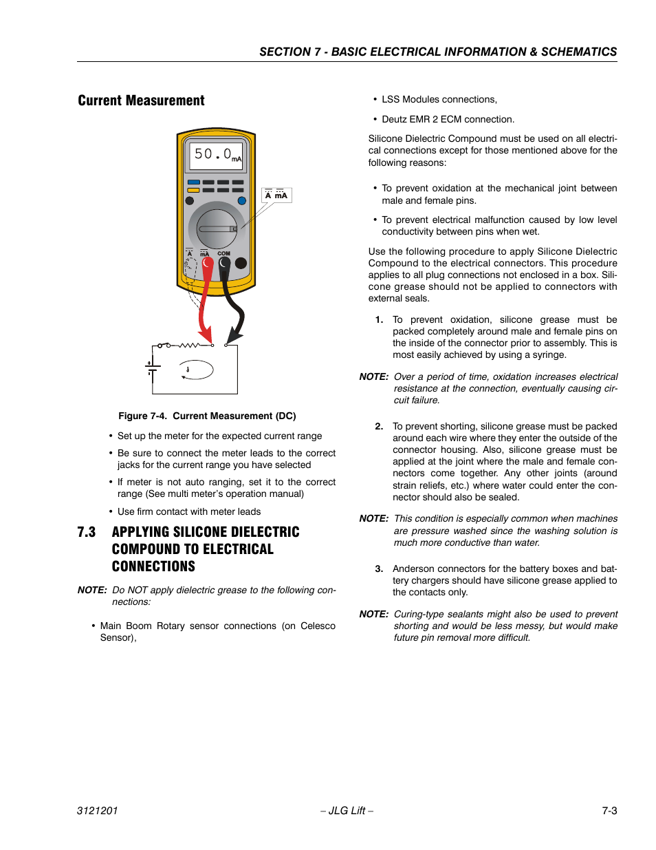 Current measurement, Current measurement -3, Current measurement (dc) -3 | JLG 600A_AJ Service Manual User Manual | Page 317 / 342