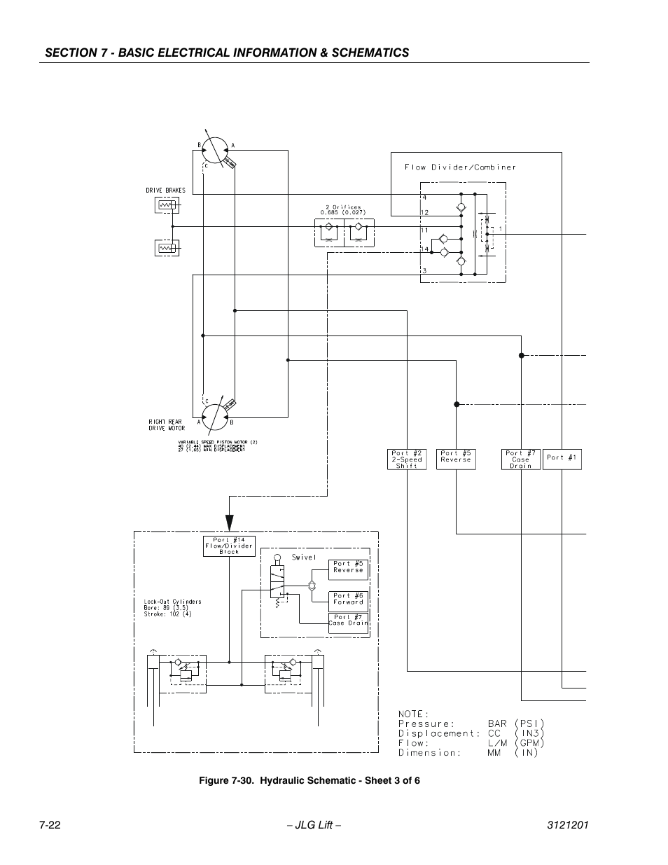 Hydraulic schematic - sheet 3 of 6 -22 | JLG 600A_AJ Service Manual User Manual | Page 336 / 342