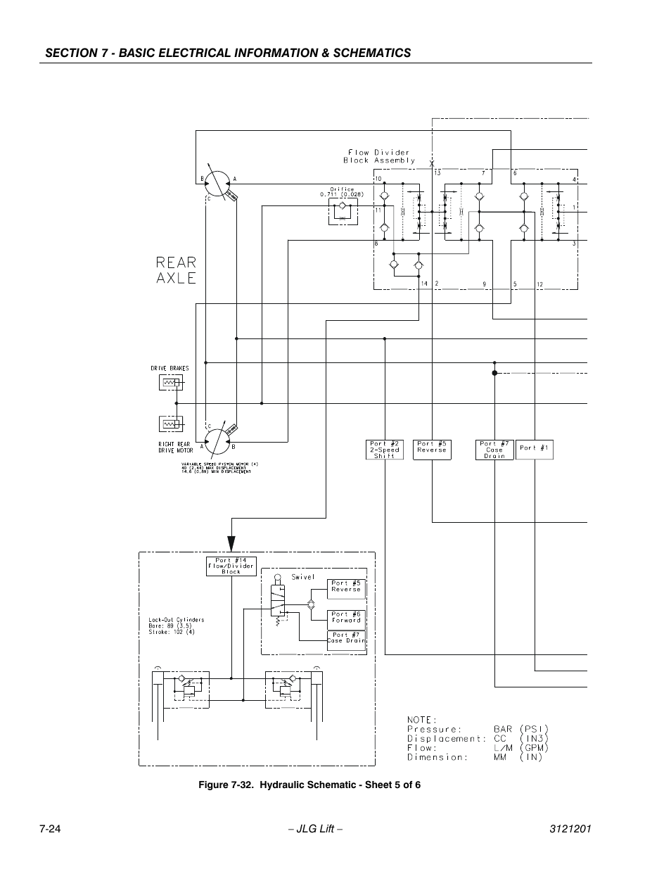 Hydraulic schematic - sheet 5 of 6 -24 | JLG 600A_AJ Service Manual User Manual | Page 338 / 342