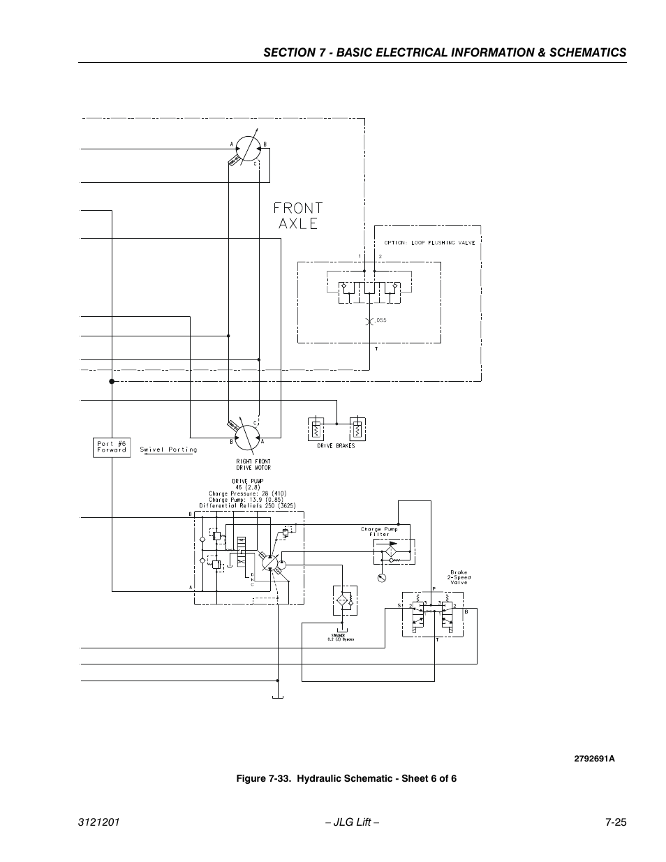 Hydraulic schematic - sheet 6 of 6 -25 | JLG 600A_AJ Service Manual User Manual | Page 339 / 342