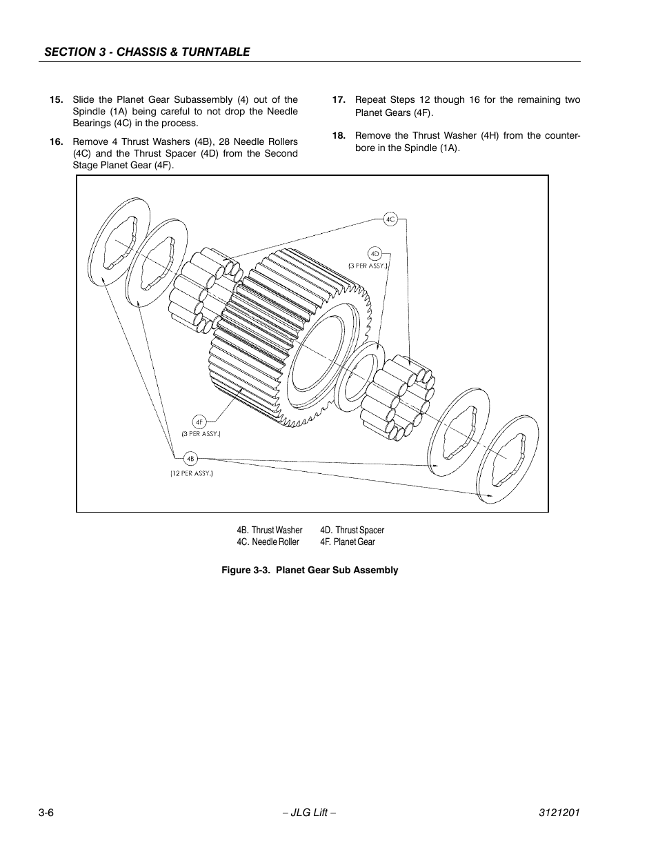 Planet gear sub assembly -6 | JLG 600A_AJ Service Manual User Manual | Page 56 / 342