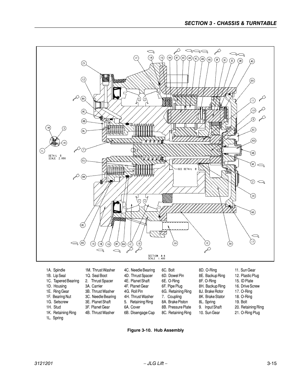 Hub assembly -15 | JLG 600A_AJ Service Manual User Manual | Page 65 / 342