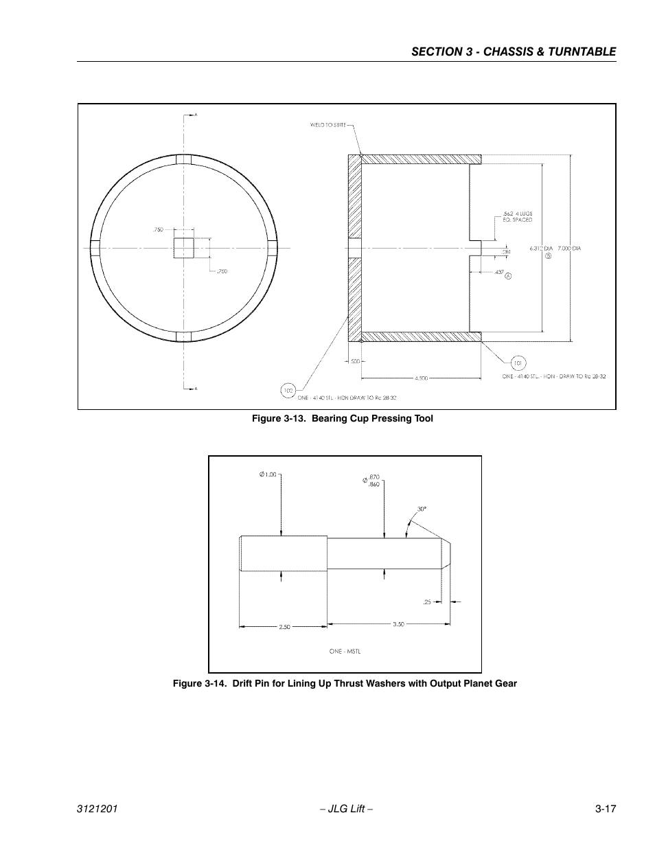 Bearing cup pressing tool -17 | JLG 600A_AJ Service Manual User Manual | Page 67 / 342