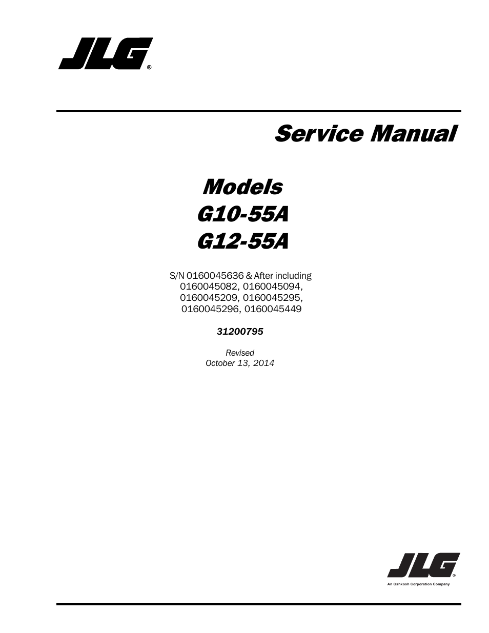 JLG G12-55A Service Manual User Manual | 176 pages