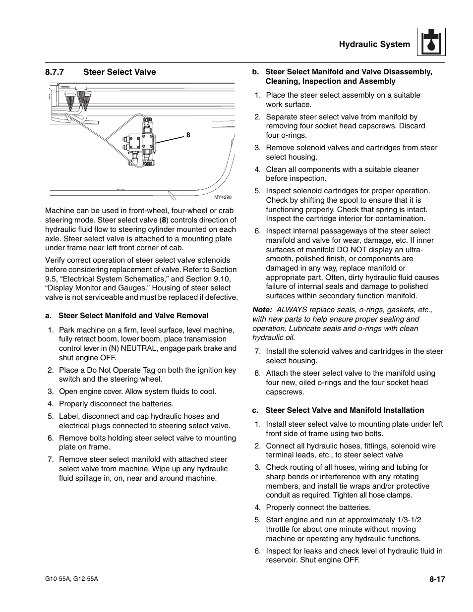 7 steer select valve, Steer select valve | JLG G12-55A Service Manual User Manual | Page 137 / 176