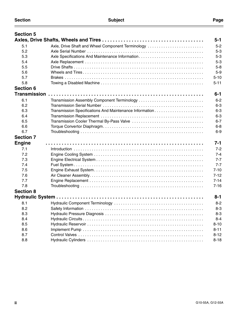 JLG G12-55A Service Manual User Manual | Page 6 / 176