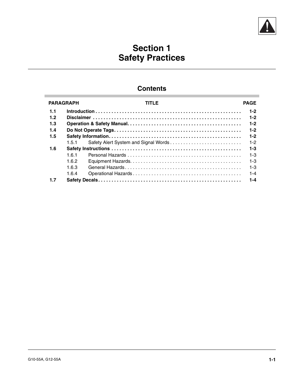 JLG G12-55A Service Manual User Manual | Page 9 / 176