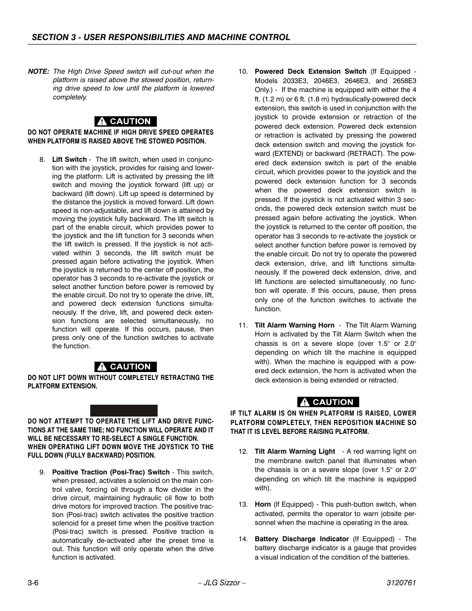 Important | JLG 2658E3 ANSI Operator Manual User Manual | Page 26 / 66