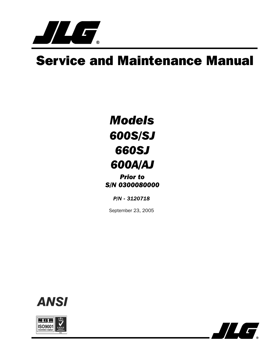 JLG 660SJ ANSI Service Manual User Manual | 322 pages