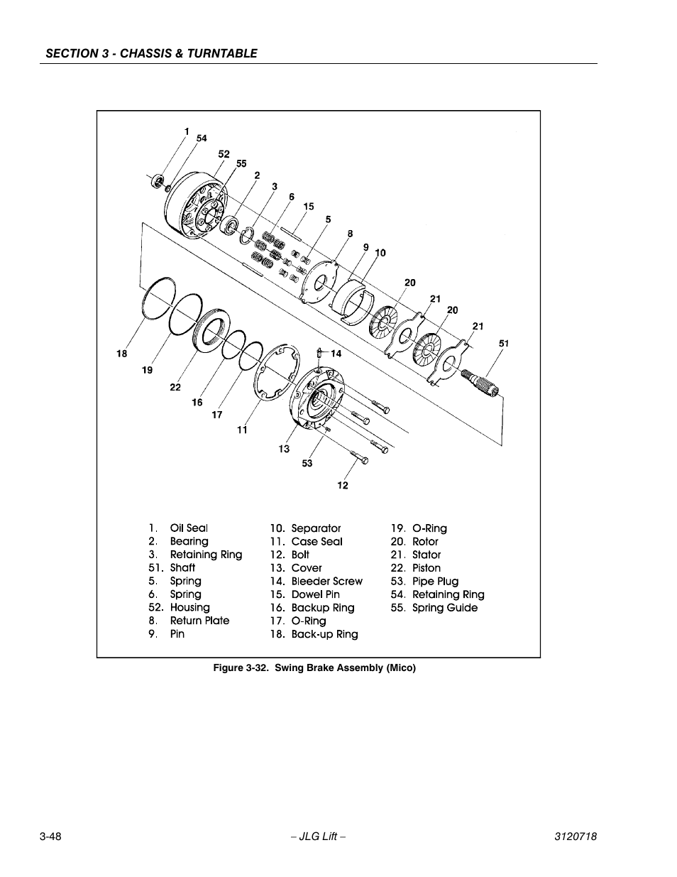 Swing brake assembly (mico) -48 | JLG 660SJ ANSI Service Manual User Manual | Page 102 / 322