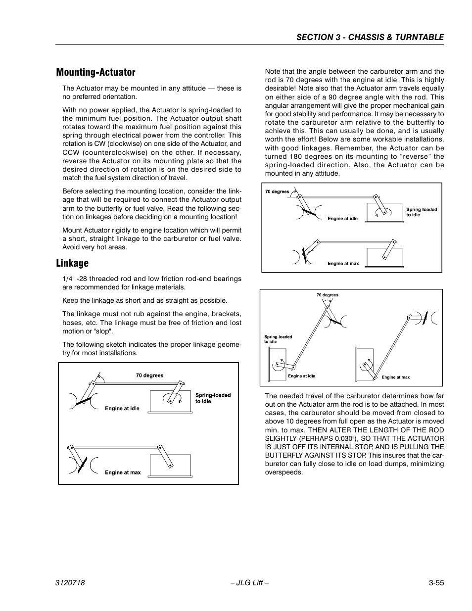 Mounting-actuator, Linkage, Mounting-actuator -55 linkage -55 | JLG 660SJ ANSI Service Manual User Manual | Page 109 / 322
