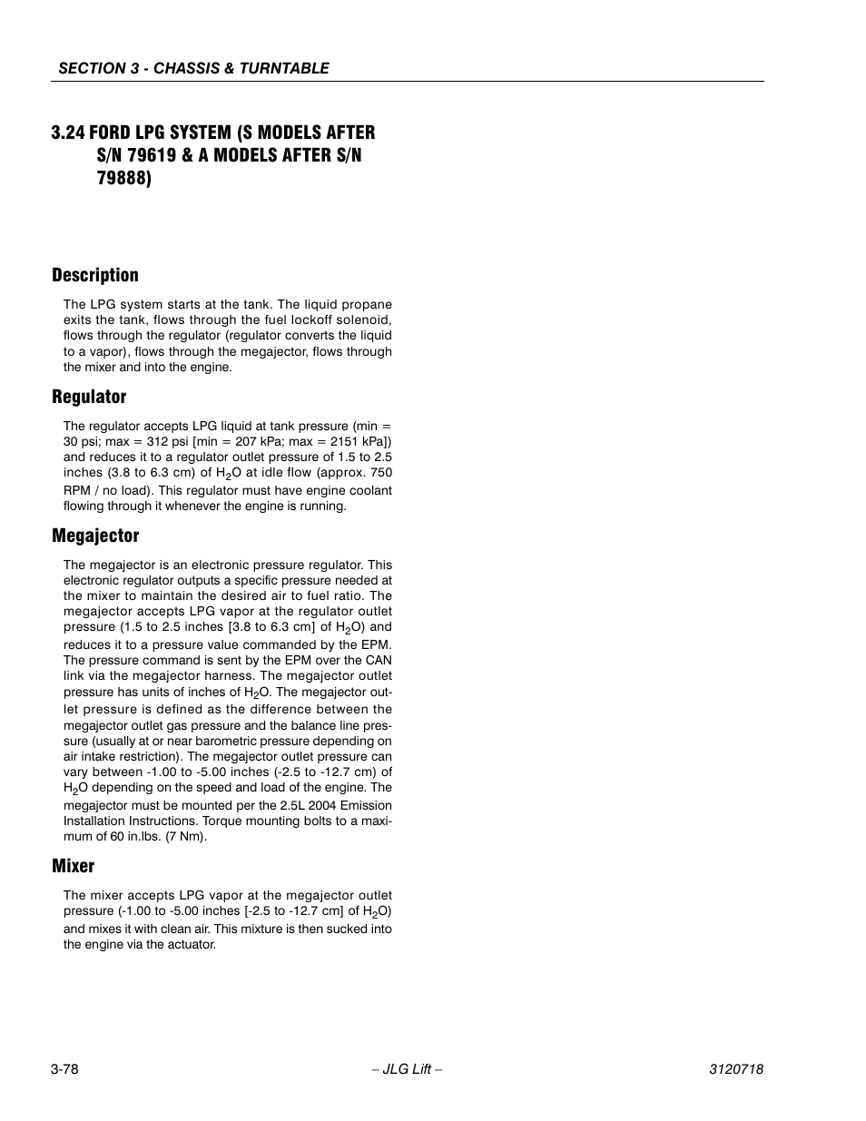 Description, Regulator, Megajector | Mixer | JLG 660SJ ANSI Service Manual User Manual | Page 132 / 322