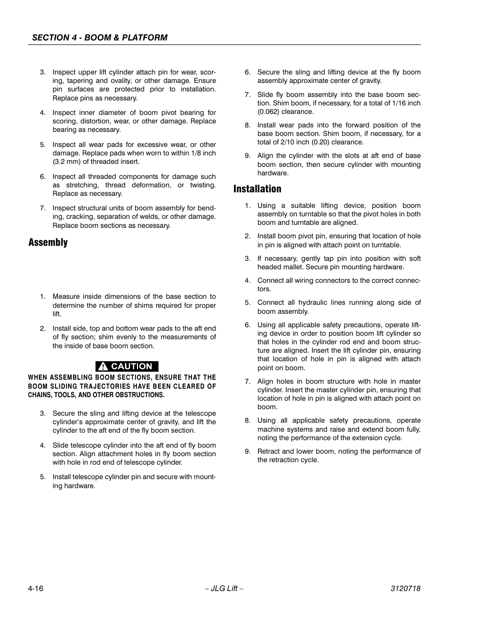 Assembly, Installation, Assembly -16 installation -16 | JLG 660SJ ANSI Service Manual User Manual | Page 152 / 322
