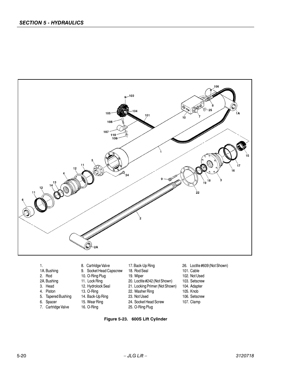 600s lift cylinder -20 | JLG 660SJ ANSI Service Manual User Manual | Page 186 / 322