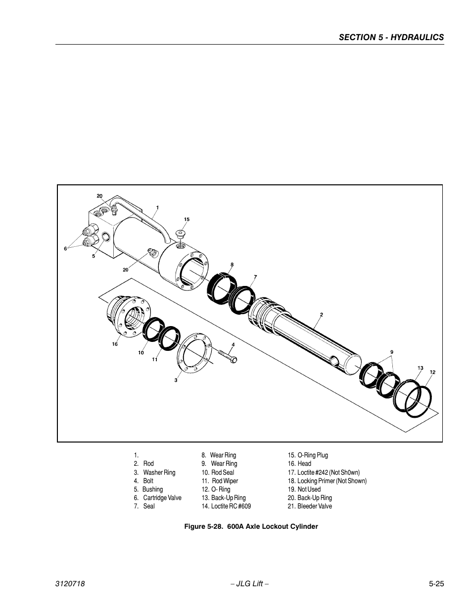 600a axle lockout cylinder -25 | JLG 660SJ ANSI Service Manual User Manual | Page 191 / 322