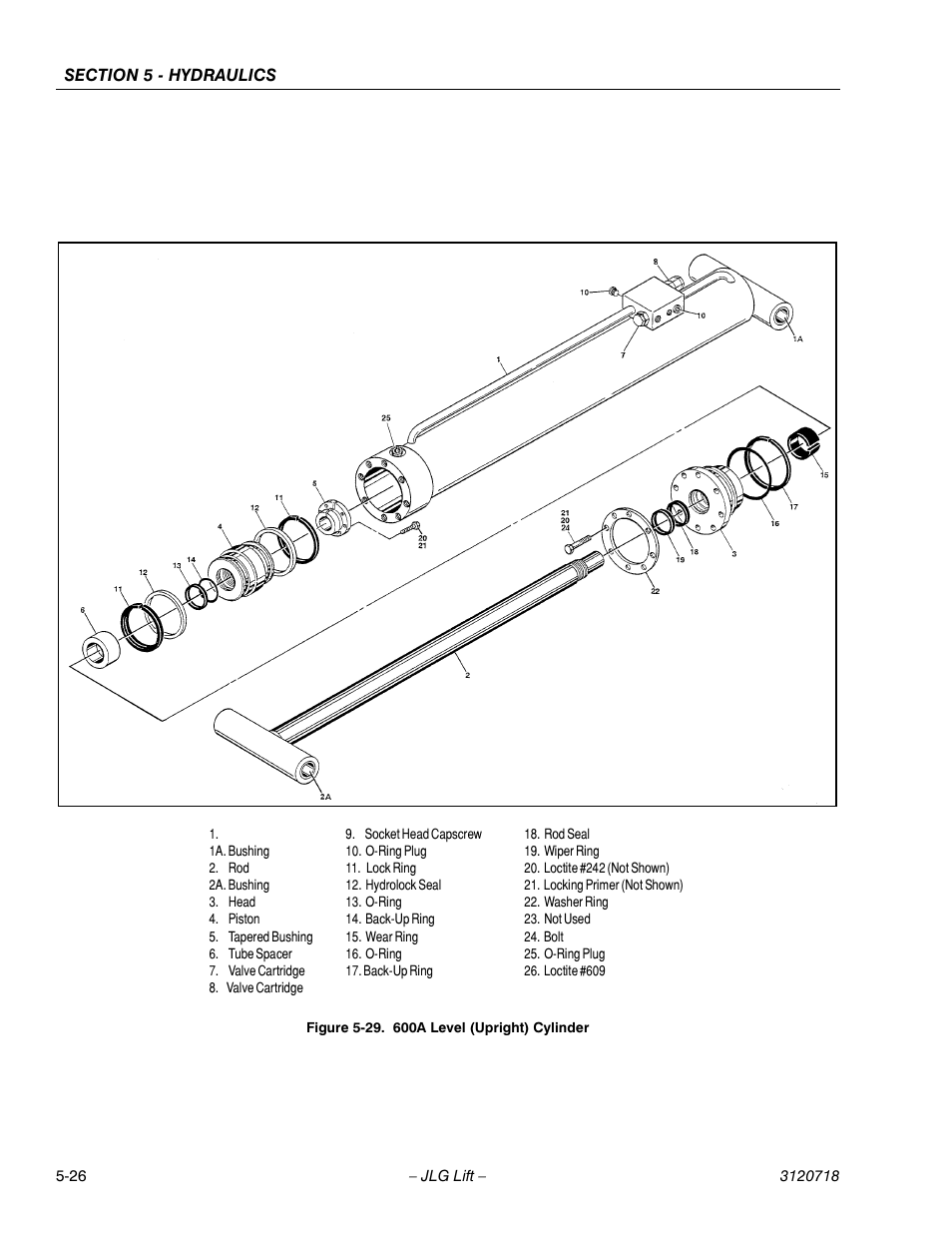 600a level (upright) cylinder -26 | JLG 660SJ ANSI Service Manual User Manual | Page 192 / 322