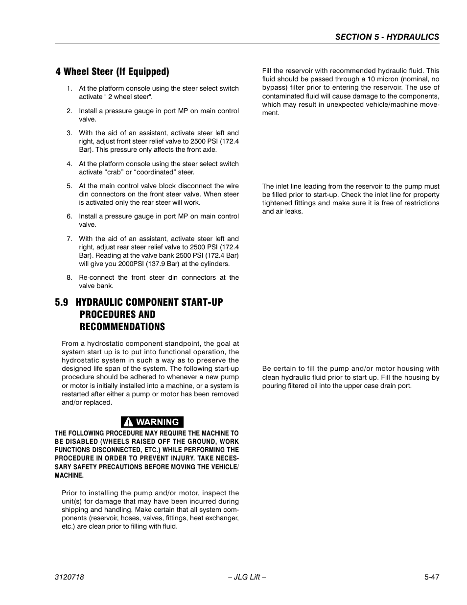 4 wheel steer (if equipped), 4 wheel steer (if equipped) -47 | JLG 660SJ ANSI Service Manual User Manual | Page 213 / 322