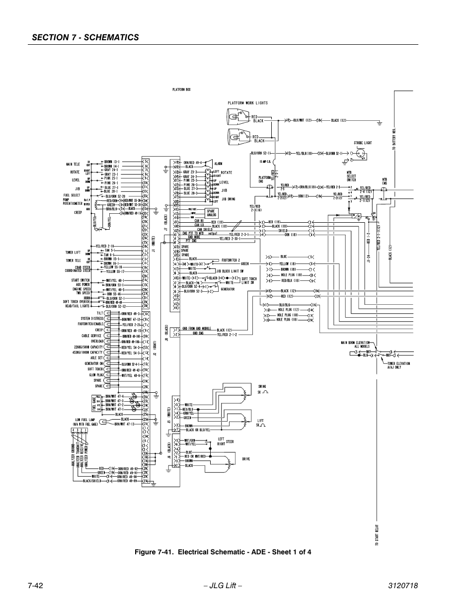 Electrical schematic - ade - sheet 1 of 4 -42 | JLG 660SJ ANSI Service Manual User Manual | Page 302 / 322