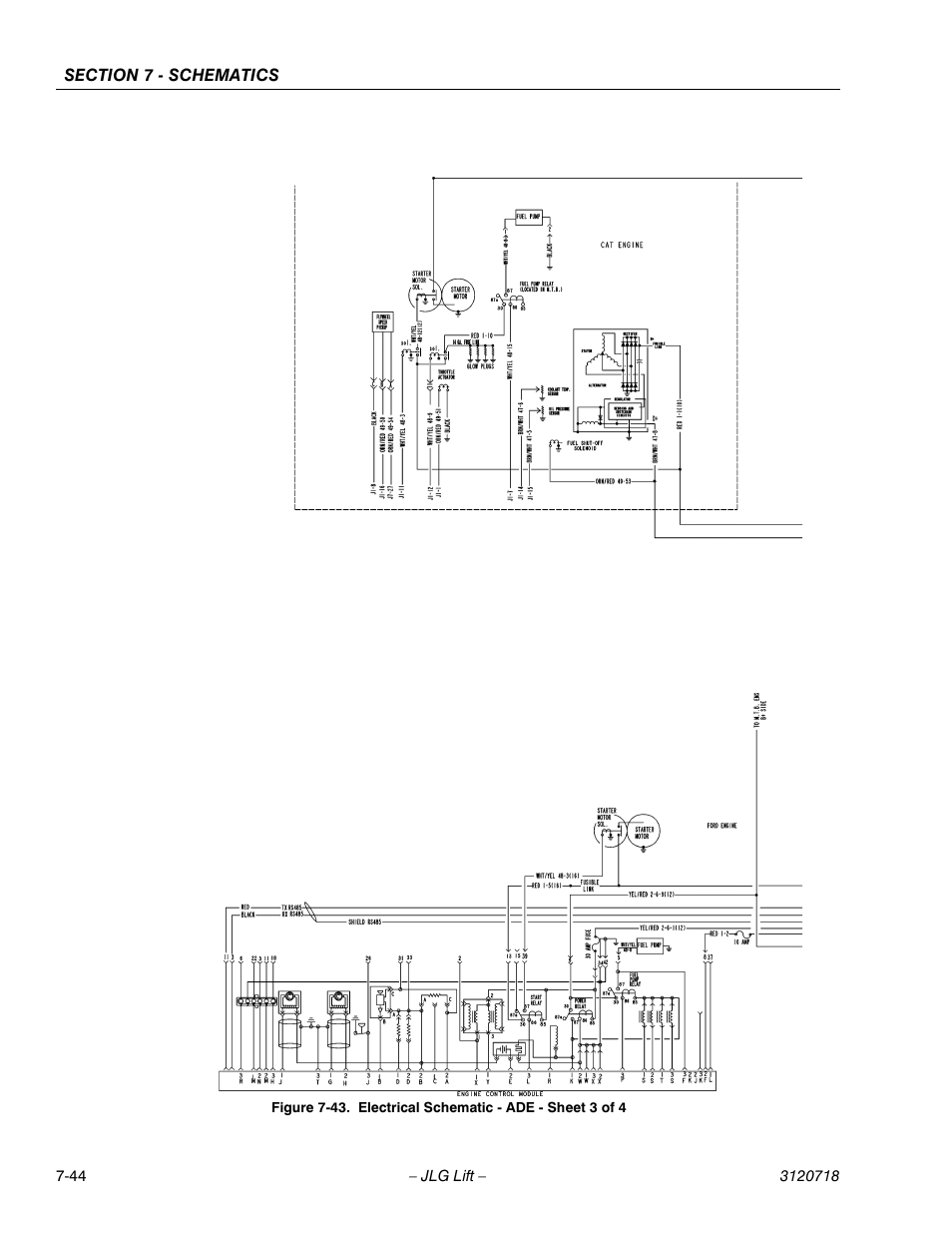 Electrical schematic - ade - sheet 3 of 4 -44 | JLG 660SJ ANSI Service Manual User Manual | Page 304 / 322