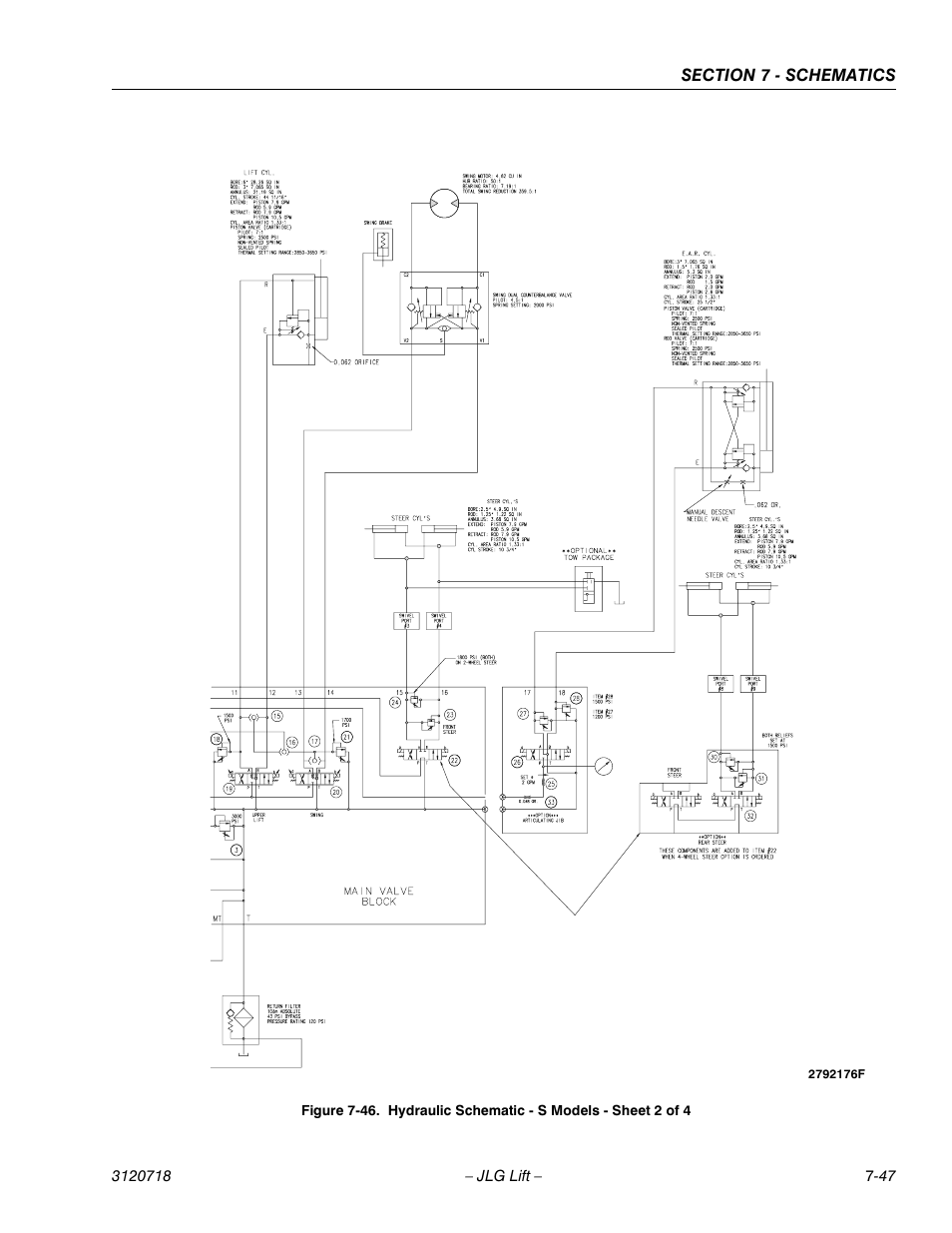 Hydraulic schematic - s models - sheet 2 of 4 -47 | JLG 660SJ ANSI Service Manual User Manual | Page 307 / 322