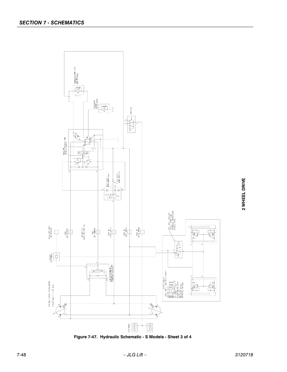 Hydraulic schematic - s models - sheet 3 of 4 -48 | JLG 660SJ ANSI Service Manual User Manual | Page 308 / 322