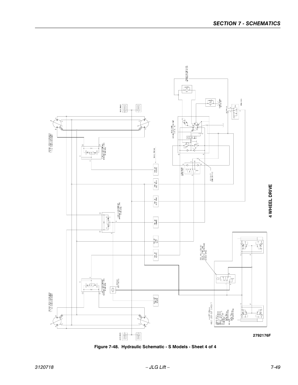 Hydraulic schematic - s models - sheet 4 of 4 -49 | JLG 660SJ ANSI Service Manual User Manual | Page 309 / 322