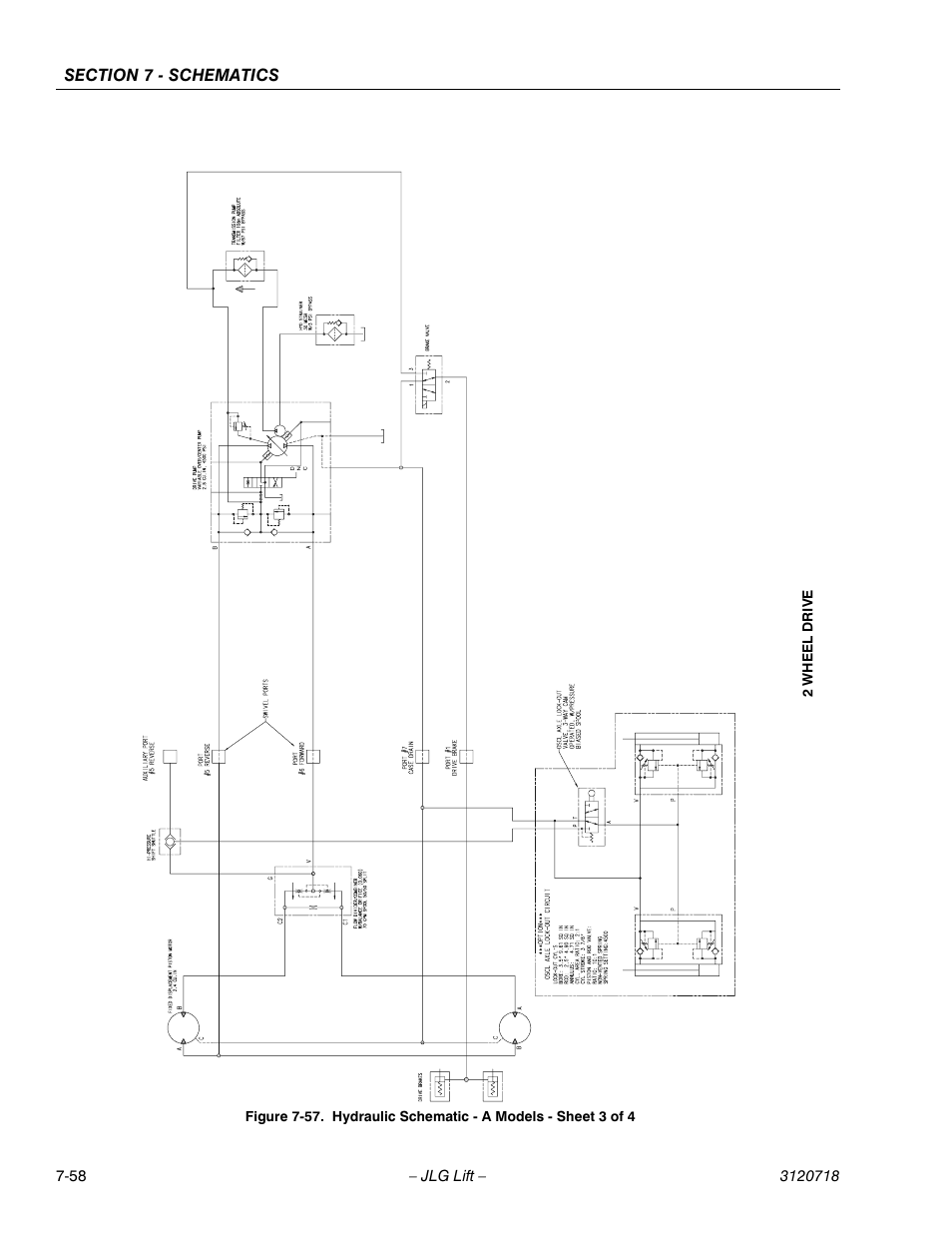 Hydraulic schematic - a models - sheet 3 of 4 -58 | JLG 660SJ ANSI Service Manual User Manual | Page 318 / 322