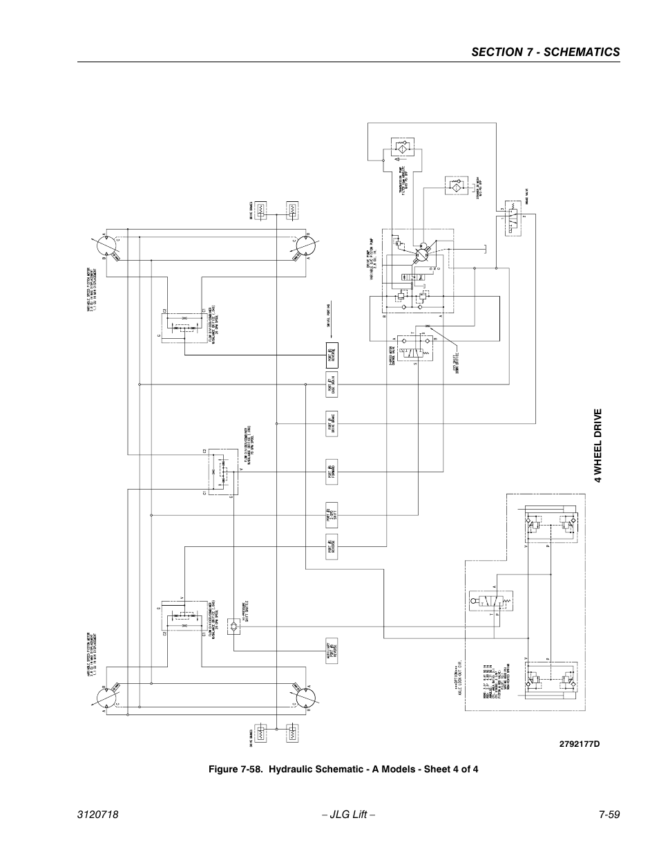 Hydraulic schematic - a models - sheet 4 of 4 -59 | JLG 660SJ ANSI Service Manual User Manual | Page 319 / 322