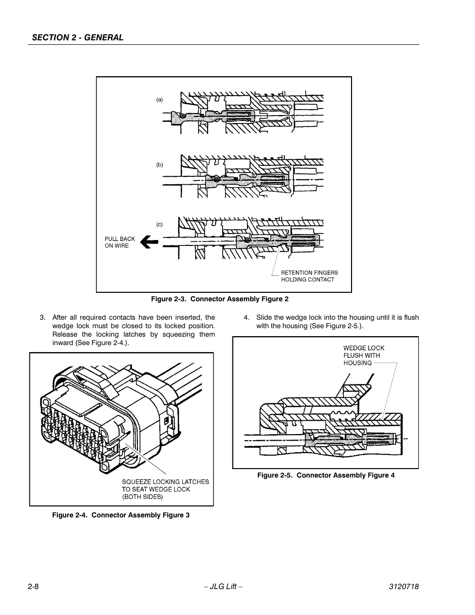 Connector assembly figure 2 -8, Connector assembly figure 3 -8, Connector assembly figure 4 -8 | JLG 660SJ ANSI Service Manual User Manual | Page 44 / 322